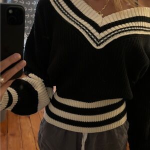 black and white sweater